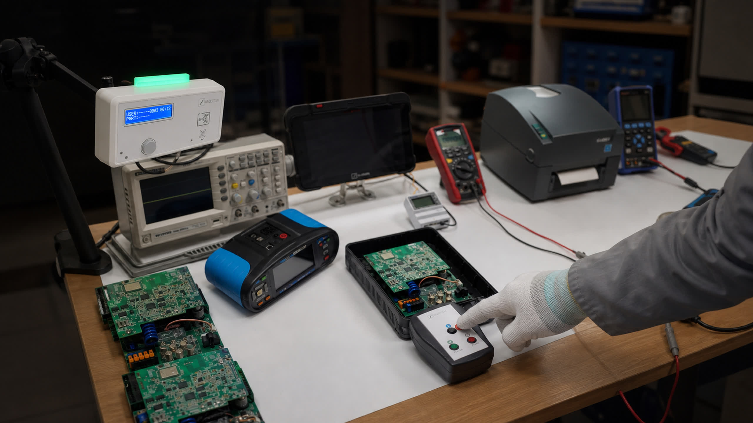 IwoScan kokybės kontrolė realiu laiku elektronikos darbo vietoje